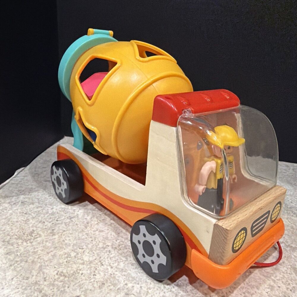 Baby Toddler Shape Sorter Toy Wooden Mixer Truck Colorful Blocks Learning Gift